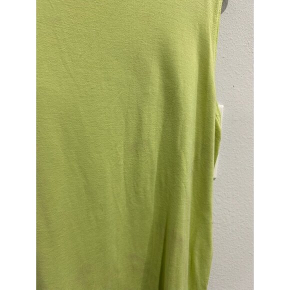 Morgan Cole Sleeveless Tank Top Lime Green Sz XL Crewneck Casual Essentials - Picture 4 of 9